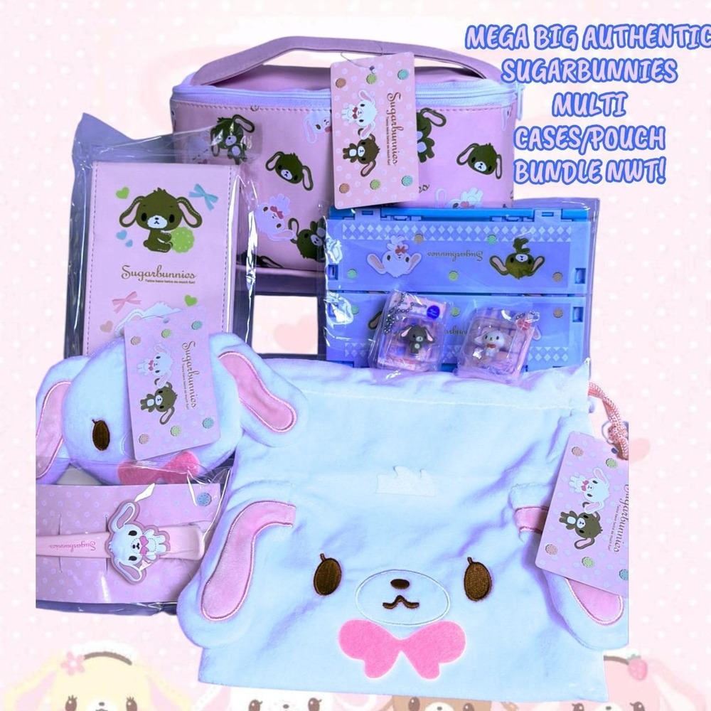 HUGE AUTHENTIC SUGARBUNNIES MAKEUP CASES POUCH BIG BUNDLE NWT